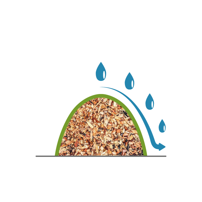 Woodchips - cippato - FLORTEX 55-200 - water repellent - drenante